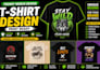 recreate your t shirt design into print ready vector files